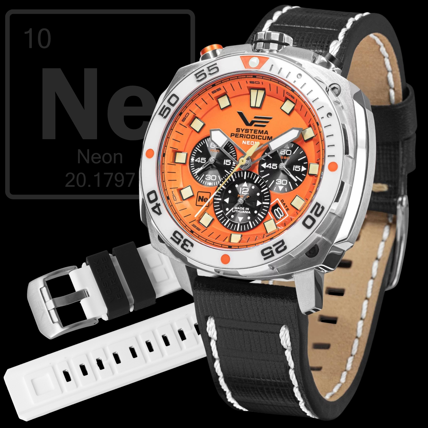 Zegarek Vostok Europe VK67-650A723LB Systema Periodicum Neon męski 